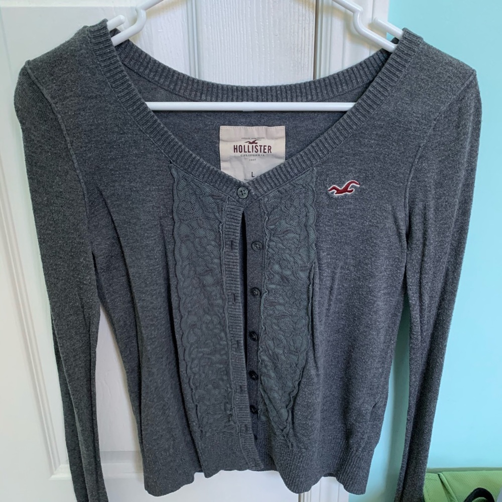 Lace Front Button Down Cardigan